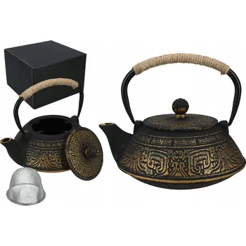 Konvice na čaj LITINOVÁ KONVICE NA VAŘENÍ ČAJE SMALTOVANÁ ORGANIZÉR SÍTKO ZÁZVOR