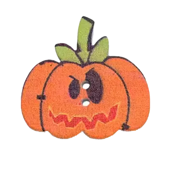 Knoflík Knoflík dřevěný - dýně halloween (2,9 x 2,9 cm)