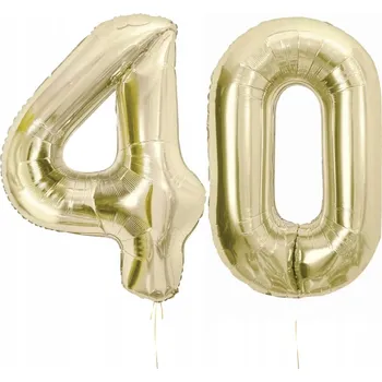 Balónek Balónky číslo 40, šampaňská zlatá, 85 cm - 40. narozeniny