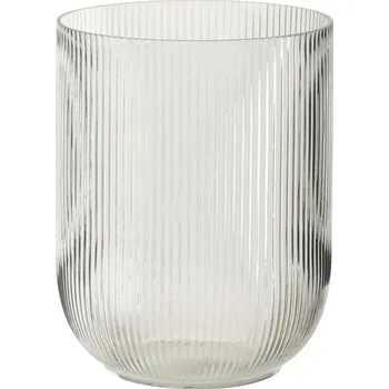 Váza Transparentní skleněná váza s žebrováním Riblier - Ø 17*21 cm