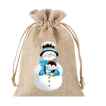 Sáček na potraviny Stahovací sáček - se sněhulákem XI (10,0 x 15,0 cm)