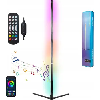 Stojací lampa Stojací lampa s policí, regál 2v1, černá, 160 cm