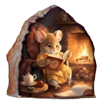 Vinylová samolepka - myš u krbu