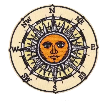 Nažehlovací nášivka - sluneční kompas (8,0 x 8,0 cm)