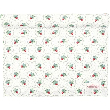 ubrus GREEN GATE Běhoun na stůl Berry Petit White 45 × 140 cm