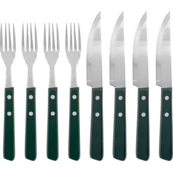 Příbor Nicolas Vahé Sada příborů z nerezové oceli Steak Green – set 8 ks