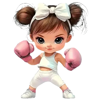 Textilní nažehlovací páska Nažehlovací obrázek - slečna kickboxk (19,5 x 25,0 cm)