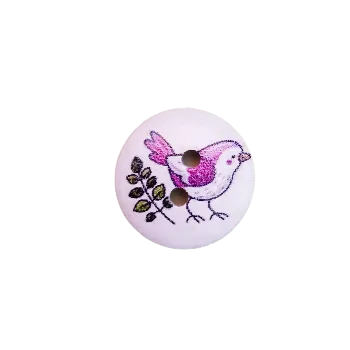 Knoflík Knoflík dřevěný - s ptáčkem (15 mm)