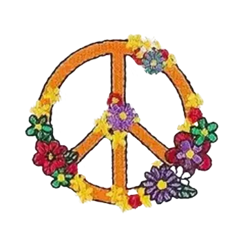 Nažehlovací nášivka - "hippies" III (5,5 x 5,1 cm)