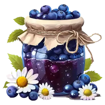 Textilní nažehlovací páska Nažehlovací obrázek - sklenice borůvek (dva rozměry), Velikost: Velký