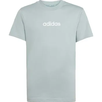 Dětská móda Dětské triko adidas LINEAR TEE 160 J 152 Světle zelená, Bílá