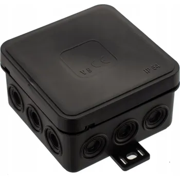 Elektroinstalační krabice Elektroinstalační krabice na omítku hermetická 100x100x41 IP54 ViPlast 037-05 černá