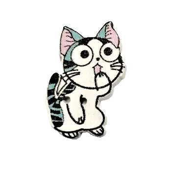 Knoflík Knoflík dřevěný "mňau moment" IV