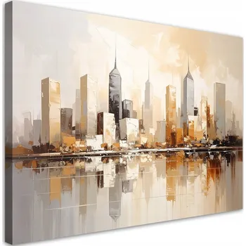 Obraz Obraz do obýváku, ložnice, kanceláře, Moderní město v béžových barvách 60x40