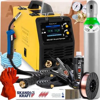 Svářečka Svářečka MAGNUM MIG 207 ALU PULS SYNERGIE 200A TIG LIFT MMA FLUX 2T/4T IGBT
