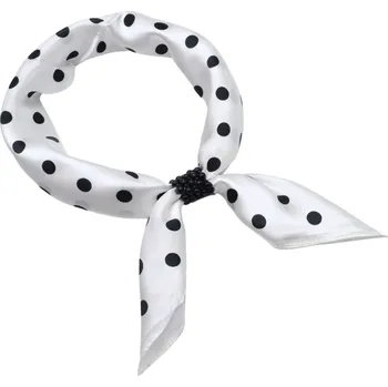 Šátek Magotex Šátek s bižuterií Letuška - černobílý s puntíky