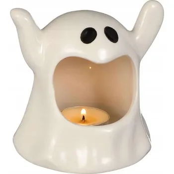 Svícen Keramický svícen na čajovou svíčku Halloween Dekorace 11 cm Duch