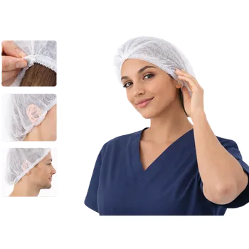 Čepice z netkané textilie, BARET, 100 ks, bílá Velikost: XXL