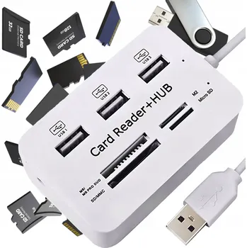 USB hub USB HUB ROZBOČOVAČ ČTEČKA KARET ADAPTÉR SD