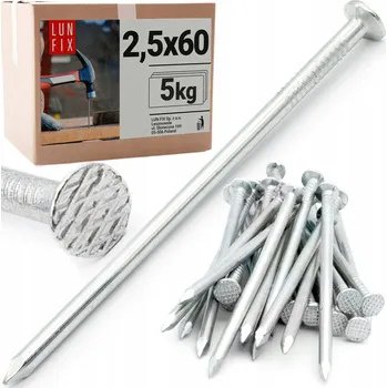 Hřebík Hřebíky stavební 60mm pozinkované krokvové hladké 2,5x60mm 5kg