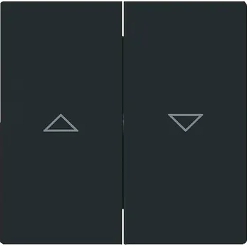 vypínač Dvoudílná kolébka na žaluzie Busch-Jaeger Art Linear 1785 JA-45M / 69,5 x 69,5 mm / matná černá