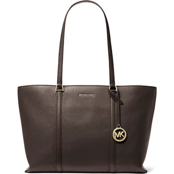 Kabelka Michael Kors shopper kožená kabelka Temple čokoládová