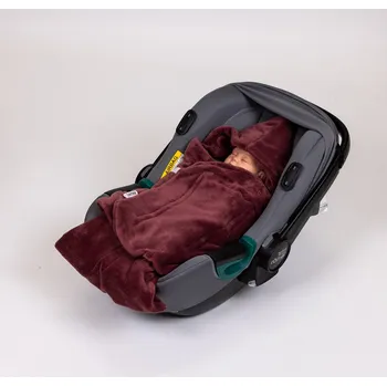 Dětská deka Tulimese Zavinovací deka do autosedačky vínová