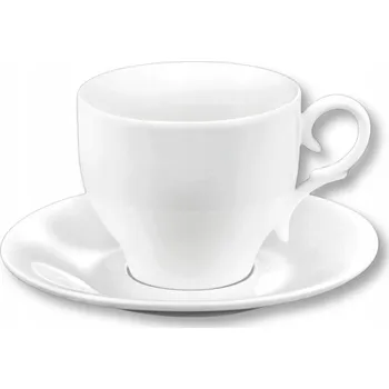 Šálek na kávu 220 ml s podšálkem Wilmax BÍLÝ PORCELÁN