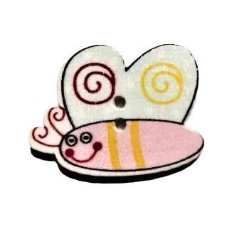 Knoflík Knoflík dřevěný motýlek V