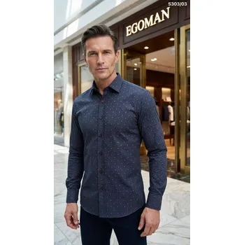 Pánská košile EGO MAN košile pánská S0303-03 slim fit 3XL tmavě modrá
