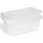 Miska (rPET) s víčkem hranatá průhledná 2000ml [50 ks]