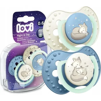 LOVI dudlík 0-3 měsíce uklidňující dynamický 2 kusy Night&Day
