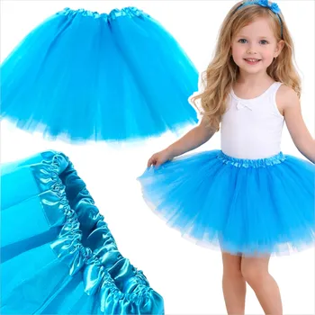 Dámská sukně TYLOVÁ SUKNĚ PRO DÍVKY BALETKA TUTU VOLÁNKY POHODLNÁ MODRÁ