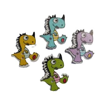 Knoflík Knoflík dřevěný dráček, Barva: Modrá