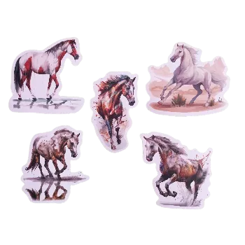 samolepka Samolepky - malovaní koně I (sada 5 ks)