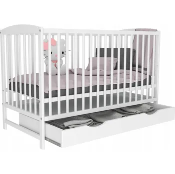 Dětská postýlka Dřevěná postýlka Bobas Ola 60 x 120 cm bílá