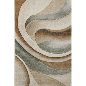 Koberec KOBEREC BAREVNÝ MĚKKÝ HUSTÝ S VLNAMI VYŘEZÁVANÝ VLAS DO OBÝVACÍHO POKOJE AGENT 80x150 cm