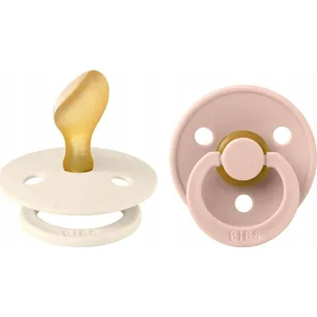 BIBS ANATOMICKÝ DUDLÍK COLOUR 2 ks GUMOVÝ 6 m+ Slonovinová a světle růžová