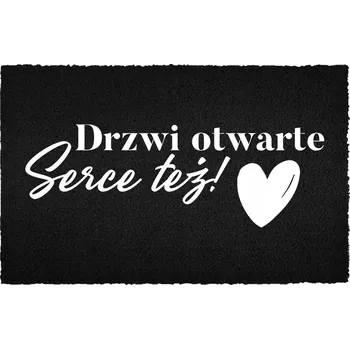 Rohožka KOKOSOVÁ VSTUPNÍ ROHOŽKA 40X60 ČERNÁ - STYLOVÁ DEKORACE S POTISKEM