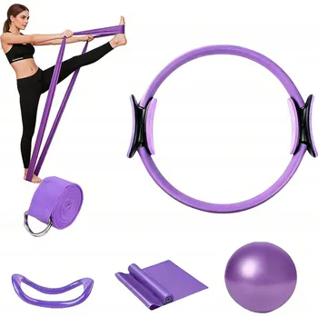 POMŮCKA PRO CVIČENÍ OBRUČ PILATES YOGA KRUH CVIČEBNÍ FIALOVÝ