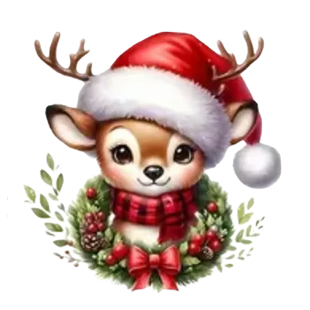 Vánoční dekorace Nažehlovací obrázek - vánoční sobík XI (9,0 x 9,0 cm)