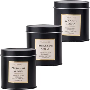 Svíčka Svíčka v plechu 70mm vonná mix, černá