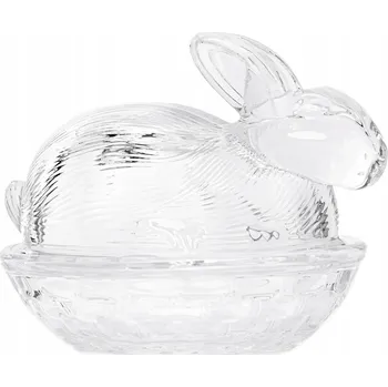 Obraz Nádoba TIGRE králík zajíc velikonoční skleněná s podstavcem 12x9cm HOMLA
