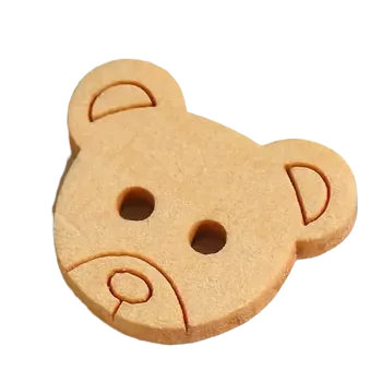 Knoflík Knoflík dřevěný - medvídek přírodní