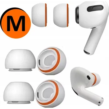 Příslušenství pro sluchátka Bílé gumové nástavce / špunty do uší pro Apple AirPods Pro 1 / 2, silikonové / pěnové Memory