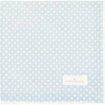 prostírání GREEN GATE Bavlněný ubrousek s krajkou Dotty Pale Blue