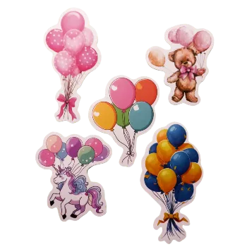 samolepka Samolepky - narozeninové balónky VIII (sada 5 ks)