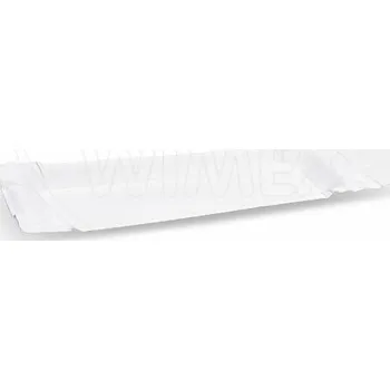 Jednorázové nádobí Papírový tácek (FSC Mix) s útržkem bílý 8 x 18+3 cm [250 ks]