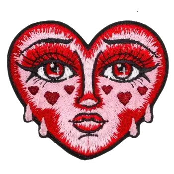 Nažehlovací nášivka - uplakané srdce (7,5 x 6,5 cm)