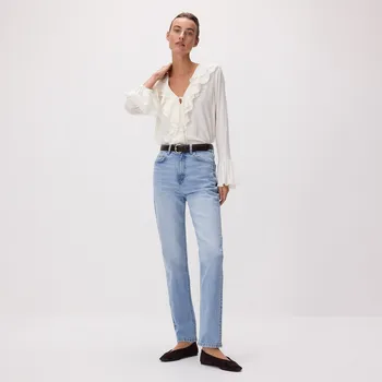 Dámské oblečení Reserved - Mom fit džíny s delší nohavicí - modrá - 832IU-05J - 832IU-05J-36